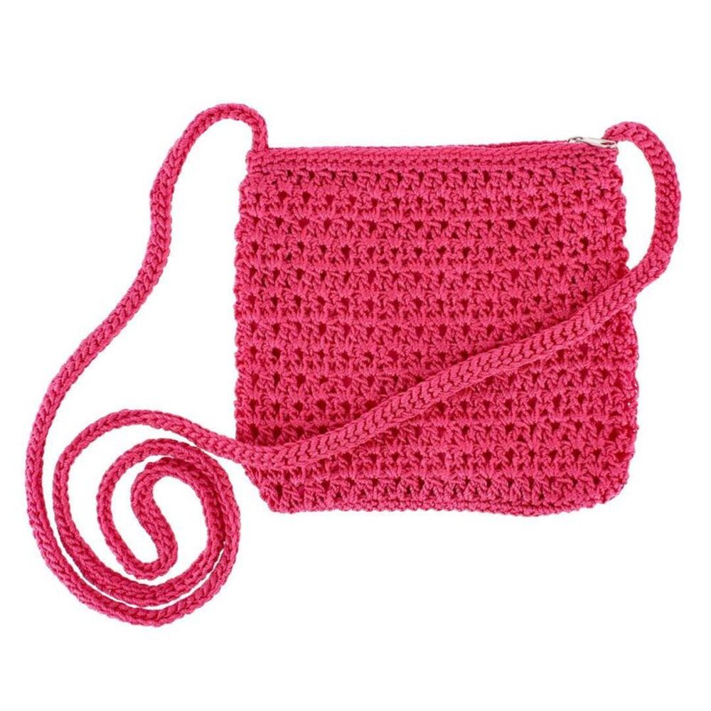 CTM Women's Crochet Crossbody Handbag